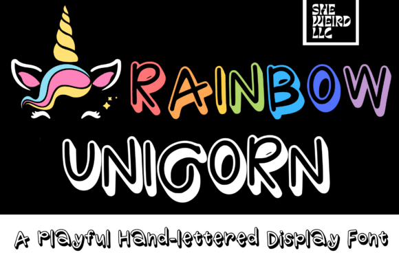 Embrace Creativity with Rainbow Unicorn: A Playful Handwritten Display Font